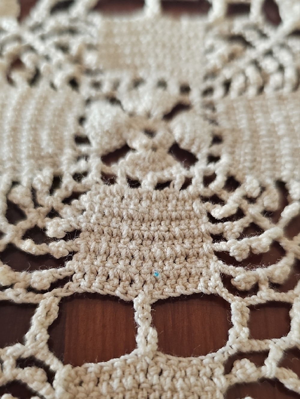 Handmade Crochet Lace Tablecloth in Cream - Picture 4 of 7